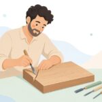 木版画用見当ノミをイメージしたイラスト