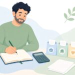 予算と実支出の照合をイメージしたイラスト