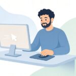 マウスのカーソル速度設定をイメージしたイラスト