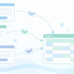 問い合わせがサイトごとに散らばるをイメージしたイラスト