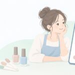 ネイルの予約をDMで受けて大変をイメージしたイラスト
