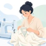 ネームタグの縫い付けをイメージしたイラスト