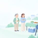 町内会のイベントでBBQをしたいをイメージしたイラスト