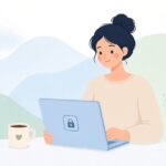スリープ復帰時のロック設定をイメージしたイラスト