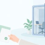 オフィスに個室ブースを置きたいをイメージしたイラスト