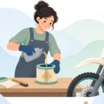 フォームエアフィルターにオイルを塗る様子をイメージしたイラスト