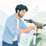 フォークのエアを抜く様子をイメージしたイラスト