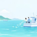 沖縄の海で散骨したいをイメージしたイラスト