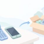 古いガラケーが家に眠っているをイメージしたイラスト