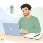 オンライン授業の録音をイメージしたイラスト