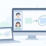 Web会議で話がかみ合わないをイメージしたイラスト
