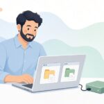 ファイル移動後の確認をイメージしたイラスト