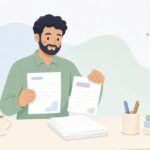 発注と納品書の納入先照合をイメージしたイラスト