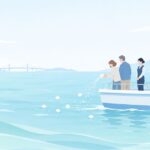 大阪で海洋散骨をしたいをイメージしたイラスト