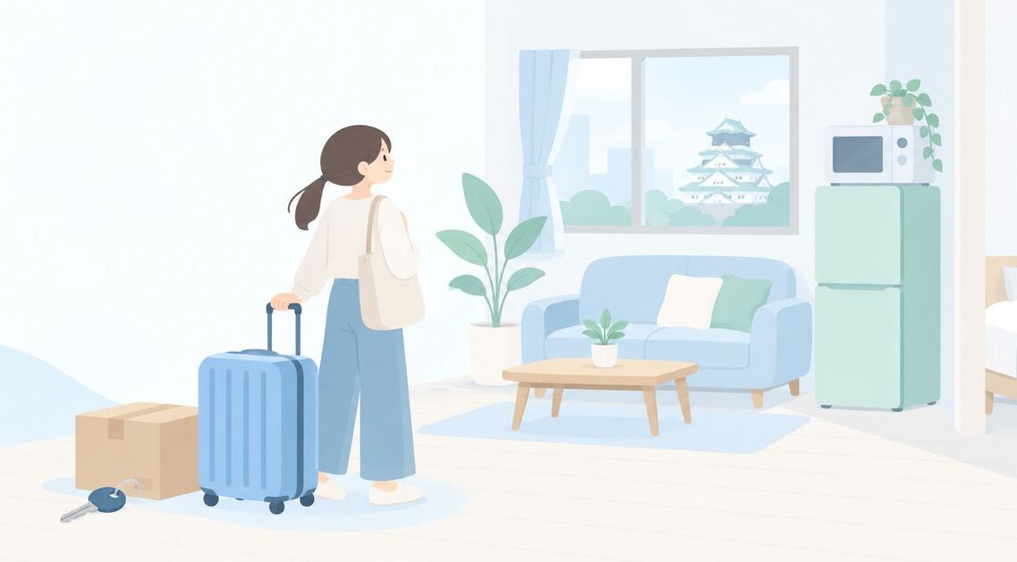 大阪への転勤で部屋を急いで探す？家具家電付きの部屋に住む方法