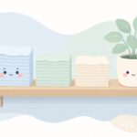 落とし紙を棚に備えたトイレをイメージしたイラスト