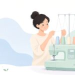 ロックミシン用糸立てをイメージしたイラスト