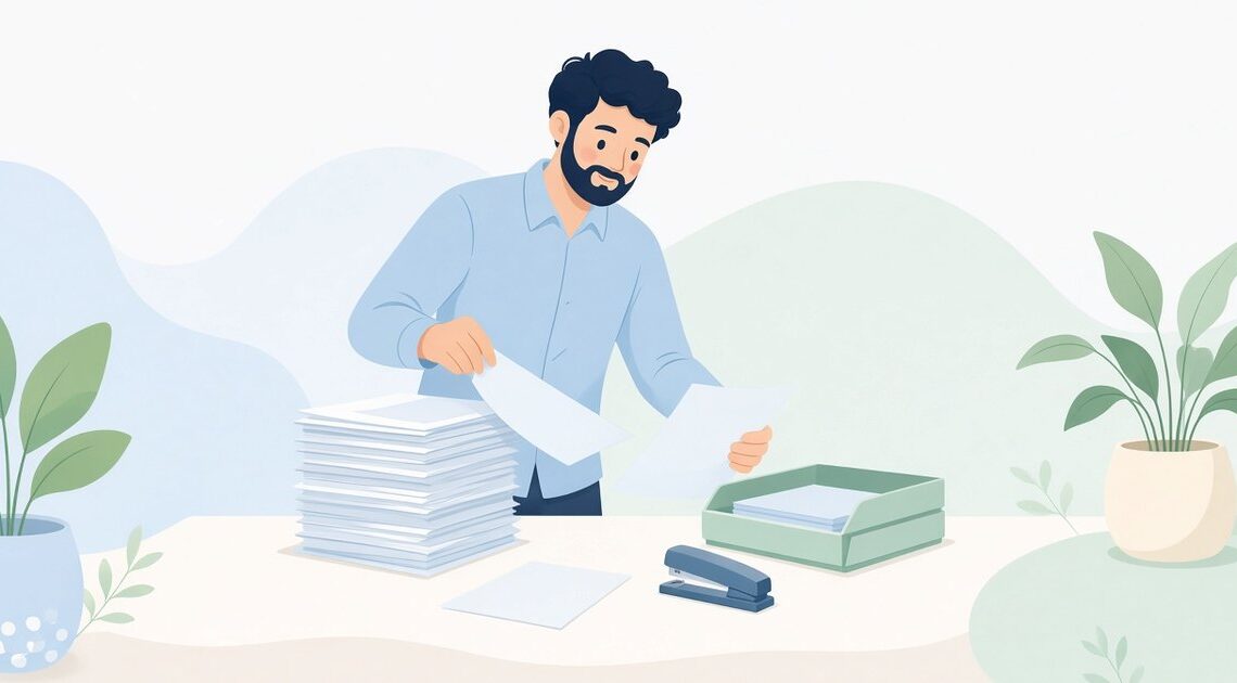 ページ番号が飛んでいる書類を分けてから綴じる