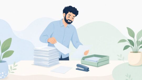 ページ番号が飛んでいる書類を分けてから綴じる