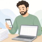 アンケートの転記をイメージしたイラスト