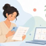 テストの間違い直しPDF化をイメージしたイラスト
