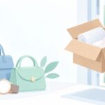 実家の片付けで出たブランド品、まとめて売るにはをイメージしたイラスト
