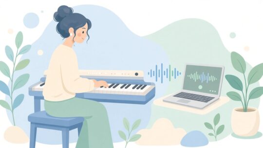自宅の電子ピアノ練習をパソコンで録音するやり方