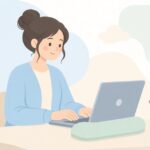 手首の負担を減らして文章を作る様子をイメージしたイラスト