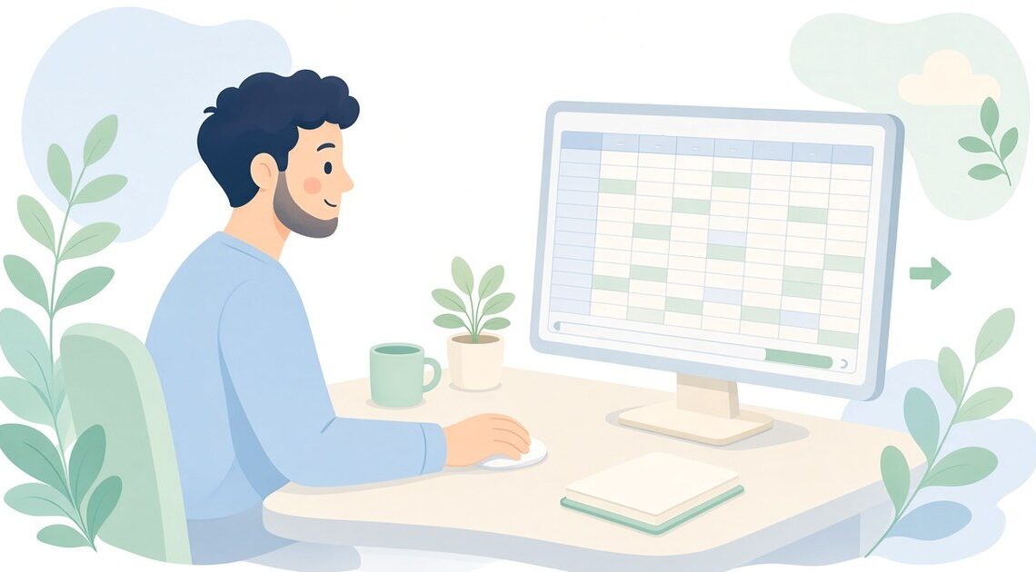 パソコンの表計算で横スクロールするやり方とマウス設定