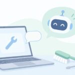 パソコンの困りごとを誰に聞くをイメージしたイラスト