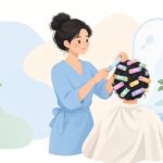 パーマ用ロッドゴムをイメージしたイラスト