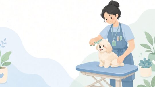 ペットトリマー向け長時間トリミング用エプロン｜撥水性・ポケット構成を比較