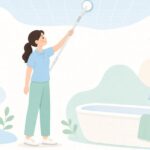 ピアノ調律でフェルトを使う様子をイメージしたイラスト