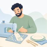 ランチョンマットづくりをイメージしたイラスト