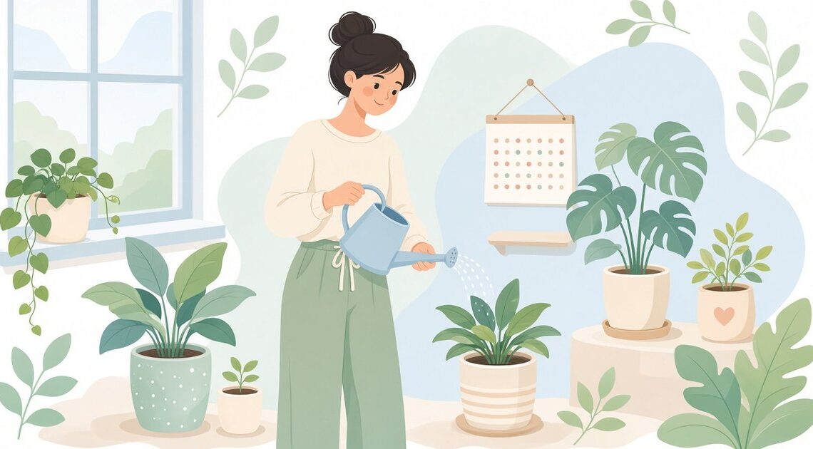 植物の水やりの間隔から次の日を出す