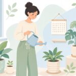 水やりの間隔管理をイメージしたイラスト