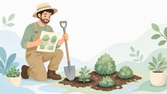 植栽図の本数と植えた本数を照合し、足りない箇所だけ植え足す
