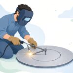 プラズマ切断の円切りコンパスをイメージしたイラスト