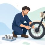 バイク用スポークウェイトをイメージしたイラスト