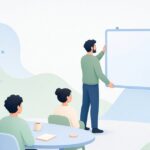 スライドの見え方確認をイメージしたイラスト
