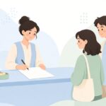 名簿と受付の照合をイメージしたイラスト