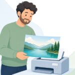 フチなし印刷の調整をイメージしたイラスト