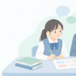 中高一貫校の英語が進まないをイメージしたイラスト