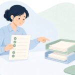 手順書と作業の照合をイメージしたイラスト