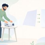 プロジェクターの台形補正をイメージしたイラスト