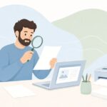 提案書の印刷確認をイメージしたイラスト