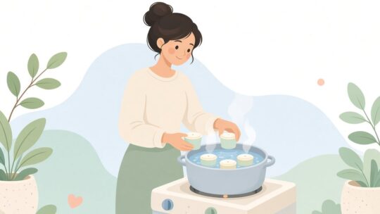 オーブンを使わずに湯せんでプリンを作る方法