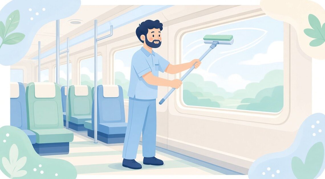 鉄道車両清掃員向け 車内窓清掃用ウィンドウモップおすすめ|ヘッド幅・首振り機構を比較