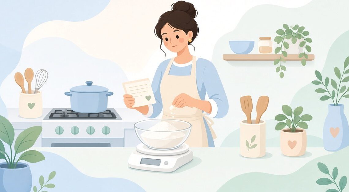 レシピの分量と量った量を照合して違う材料だけ量り直す