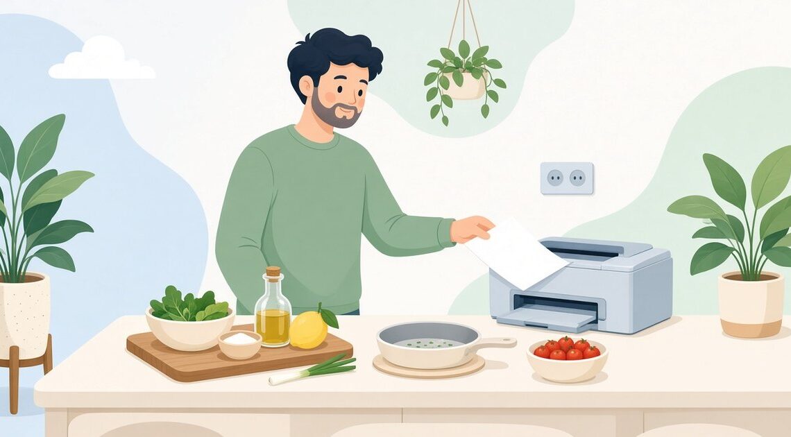 レシピの材料と手順を1枚に印刷する方法